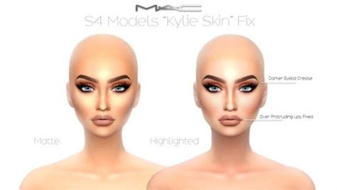 Mac Cosimetics Kylie Matte Highlighted Skin • Sims 4 Downloads Sims