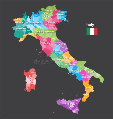 Istat, en relación al año 2012, datos en euro.6​ Mapa De Las Provincias De Italia Del Vector Coloreado Por ...