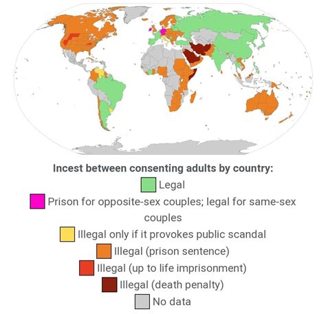 map of the world regarding the legality of incest between consenting adults mapporn