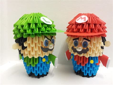 3d Origami Luigi Giving Mario The Death Stare By Origamikez On Deviantart