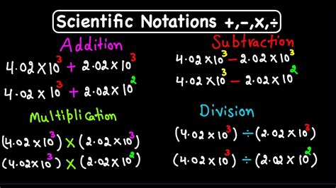 Scientific Notations Adding Subtracting Multiplying And Dividing