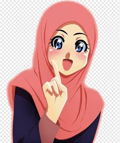 Hijab Gambar Kartun Pakai Masker Wajah Png