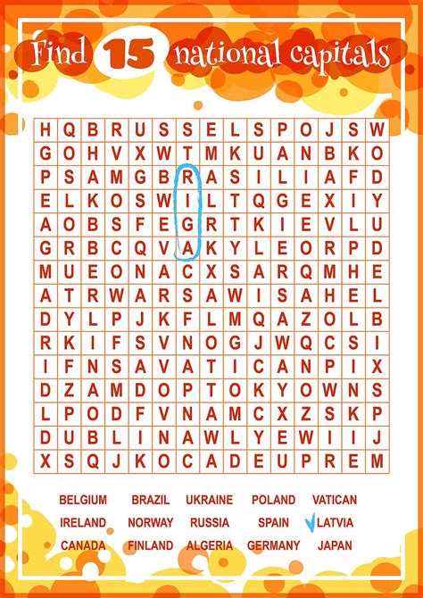Kids word search puzzles printable