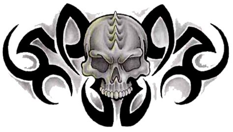 Collection Of Tribal Skull Tattoos Png Pluspng