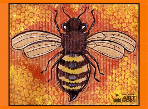 Honey Bee Online Art Lesson By Easy Peasy Art School Create This
