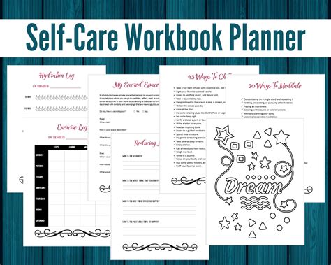 Self Care Workbook Planner Printable Pdf 85x11 Letter Size Etsy Uk