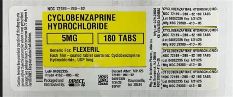 Cyclobenzaprine Hydrochloride Directrx Fda Package Insert
