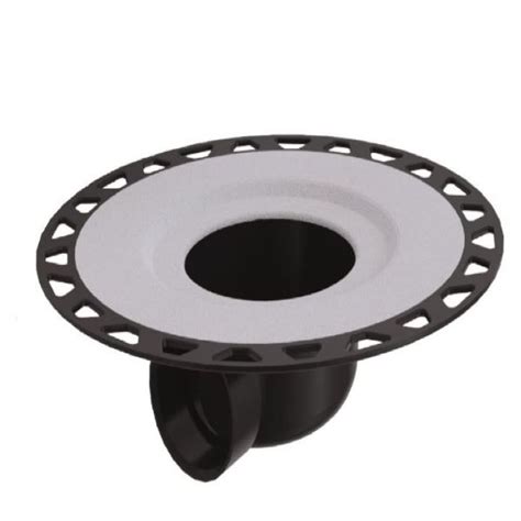 The membrane is adhered to the large integrated bonding flange to form a waterproof connection at the top of the drain assembly. Schluter - KERDI Drain H - Brento Tile