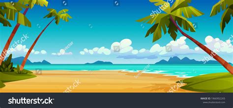 Cartoon Summer Beach Ocean Sea Shore Stock Vector Royalty Free