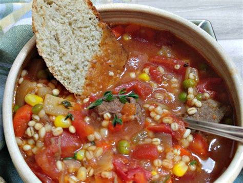 It is an authentic staple food of asian countries, especially in india. Vegetable Beef Barley Soup - (Slow Cooker) - Hearty Winter ...