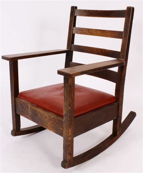 Shop the stickley dining chairs collection on chairish, home of the best vintage and used furniture, decor and art. Stickley Style Mission Oak Rocking Arm Chair 20th