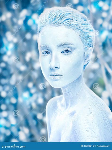 Attractive Naked Covered Ice Woman Cold Effect Photos Free Royalty