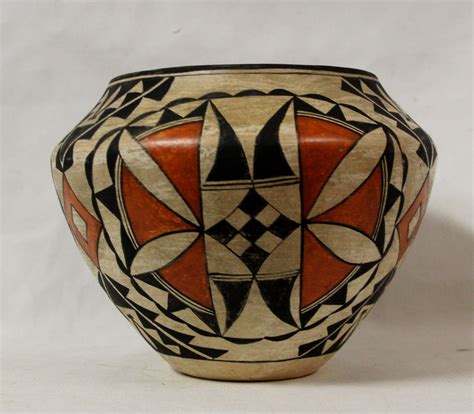 Native American Pottery Historical Acoma Polychrome Olla 914