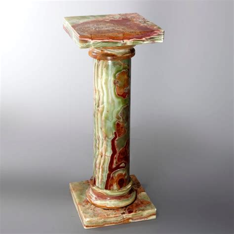 Pair Green Onyx Classical Doric Greek Column Sculpture Display
