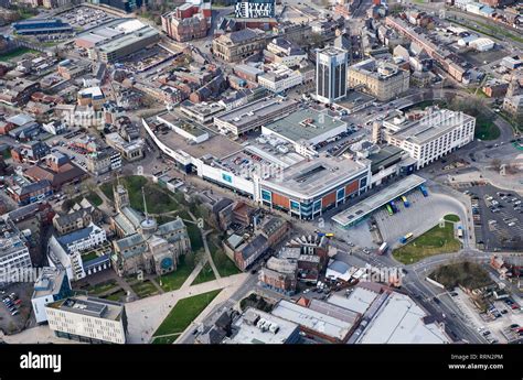 Blackburn Town Centre Form The Air North West England Uk Stock Photo