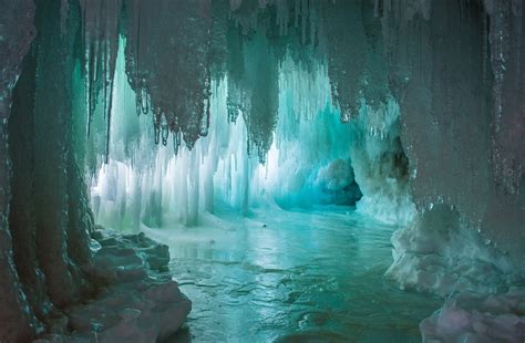 2048x1536 Resolution Frozen Cave Nature Cave Sunlight Ice Hd