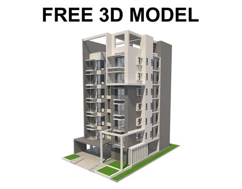 Apartment Building 01 Free 3d Model Cgtrader