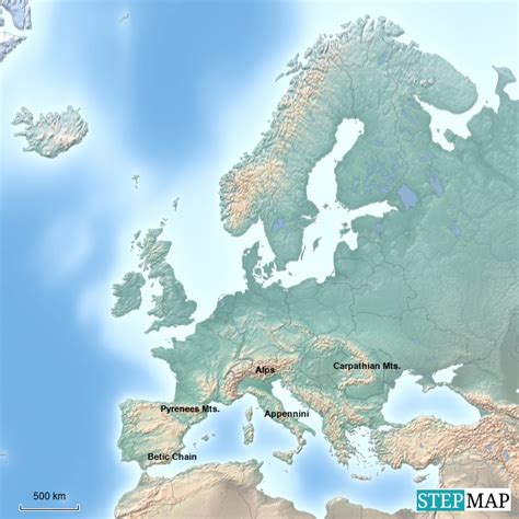 Stepmap Mountains Of Europe Landkarte Für Europe