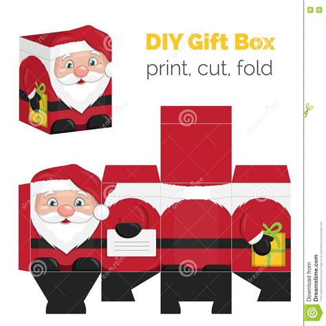 Caja De Regalo Formada Santa De La Navidad DIY Ilustración del Vector