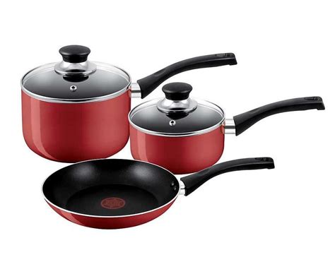 Take a journey through our frypan production process in france, maintained to the highest standards to bring excellence from our factory. Tefal Non-Stick 3 Pan Set 2 Saucepans 1 Frying Pan Red ...