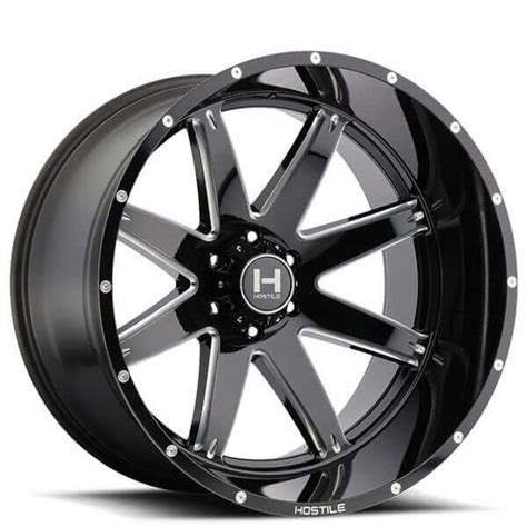 22 Hostile Wheels H109 Alpha Gloss Black With Milled Accents Off Road