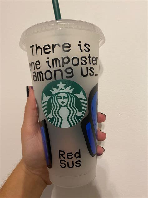 Among Us Imposter Starbucks Reusable Vinyl Venti Cold Cup Etsy