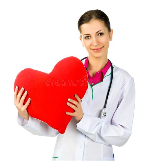 Doctor Taking Care Of Red Heart Symbo Stock Image Image Of Medicine