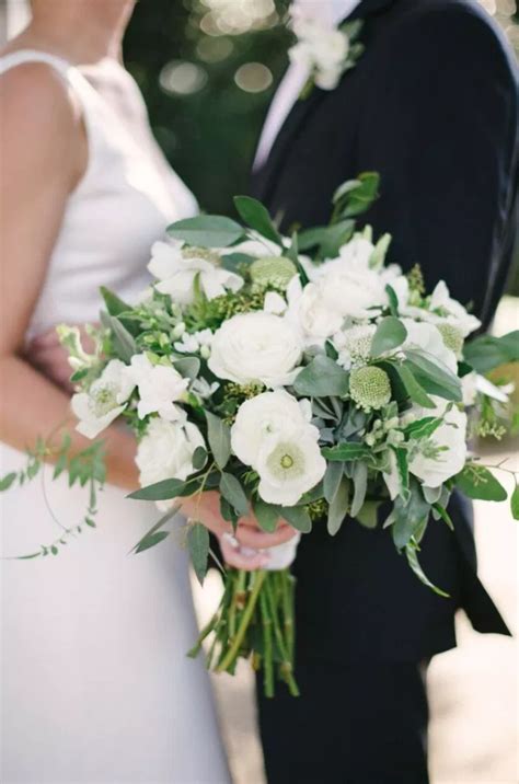 White And Green Bridal Bouquet Atlanta Wedding Photographer Wedding