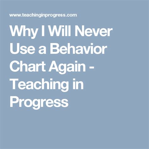 The Words Why I Will Never Use A Behavior Chart Teaching In Progress