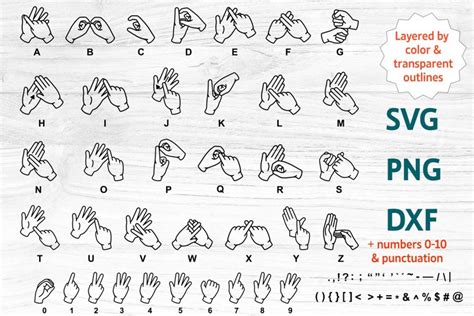 Bsl British Sign Language Alphabet Outlines And Layered Bundle
