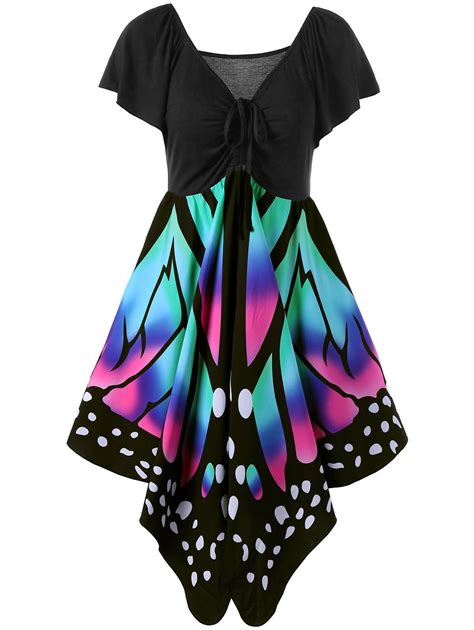 48 Off Butterfly Graphic Dress Rosegal