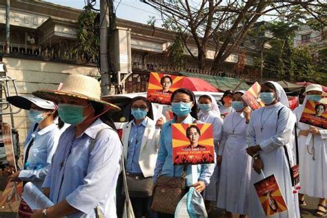 catholics march for peace as protests intensify in myanmar uca news