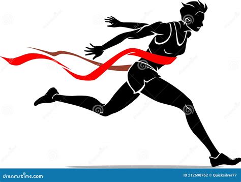 female runner silhouette finish line stock vector illustration of strong vector 212698762