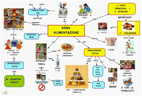 Linee guida coop per una corretta alimentazione dell'infanzia. Mappa concettuale: sana alimentazione • Scuolissima.com