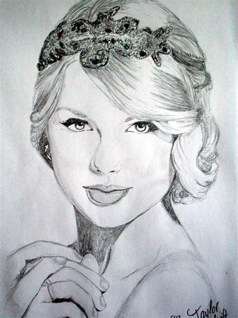 Taylor Swift Drawing How To Draw Taylor Swift Famous Singers A3