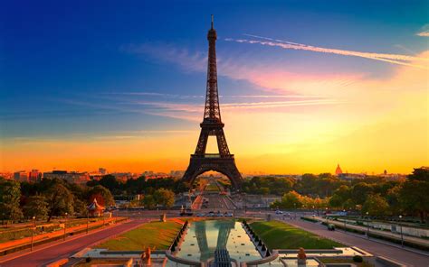 Paris Eiffel Tower Hdr Architecture City Sunset