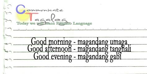 Tagalog Learn Greetings Tagalog Words Filipino Words Words