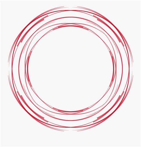 Hollow Circle Vector Red Hand Painted Free Transparent Transparent