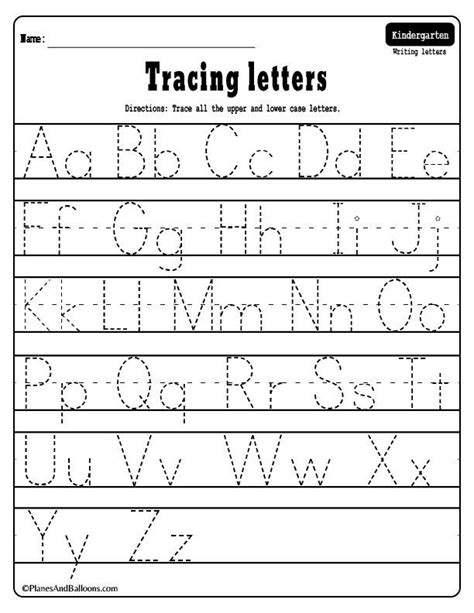 Free Printable Kindergarten Alphabet Tracing Worksheets
