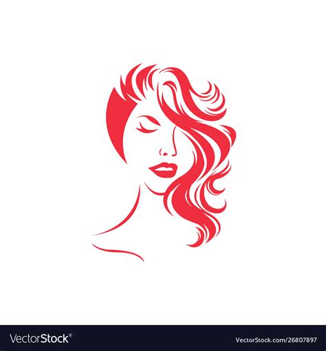 Beauty Girl Logo Design Royalty Free Vector Image