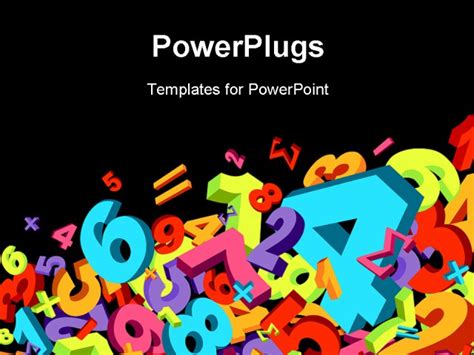 Powerpoint Template Jumble Of Numbers And Math Signs In Various Colors