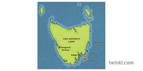 Van Diemens Land Penales Colonies Map Of Tasmania Australian Geography