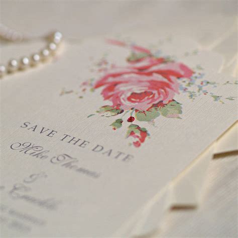 English Rose Save The Date Cards By Beautiful Day