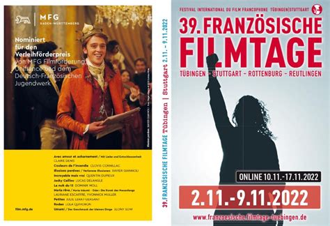 39 Französische Filmtage Tübingen Stuttgart ArtBuero