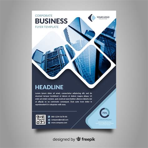 Modern Business Flyer With Photo Mosaic Vector Free Download
