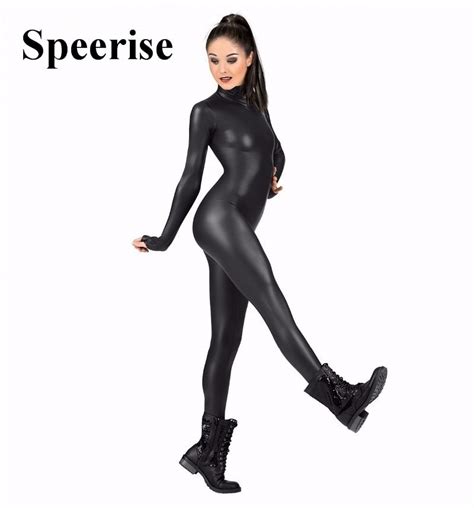 Speerise Womens Costume Lycra Spandex Full Bodysuit Dance Ballet Gymnastics Catsuit Adult Long