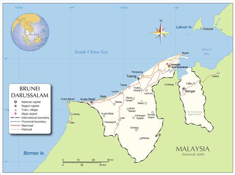 Brunei Maps Printable Maps Of Brunei For Download