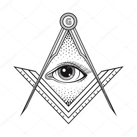 masonic square and compass symbol with all seeing eye freemaso stock vector by ©i panki 90983560