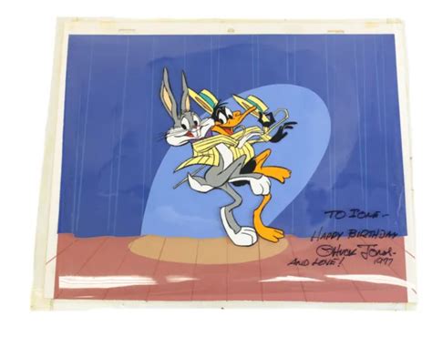 Warner Bros Animation Cell Bugs Bunny Daffy Duck Signed Chuck Jones
