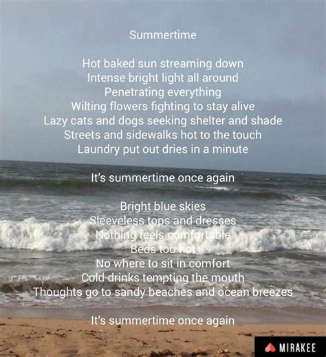 Summertime Summertime Staying Alive Poetry Poem